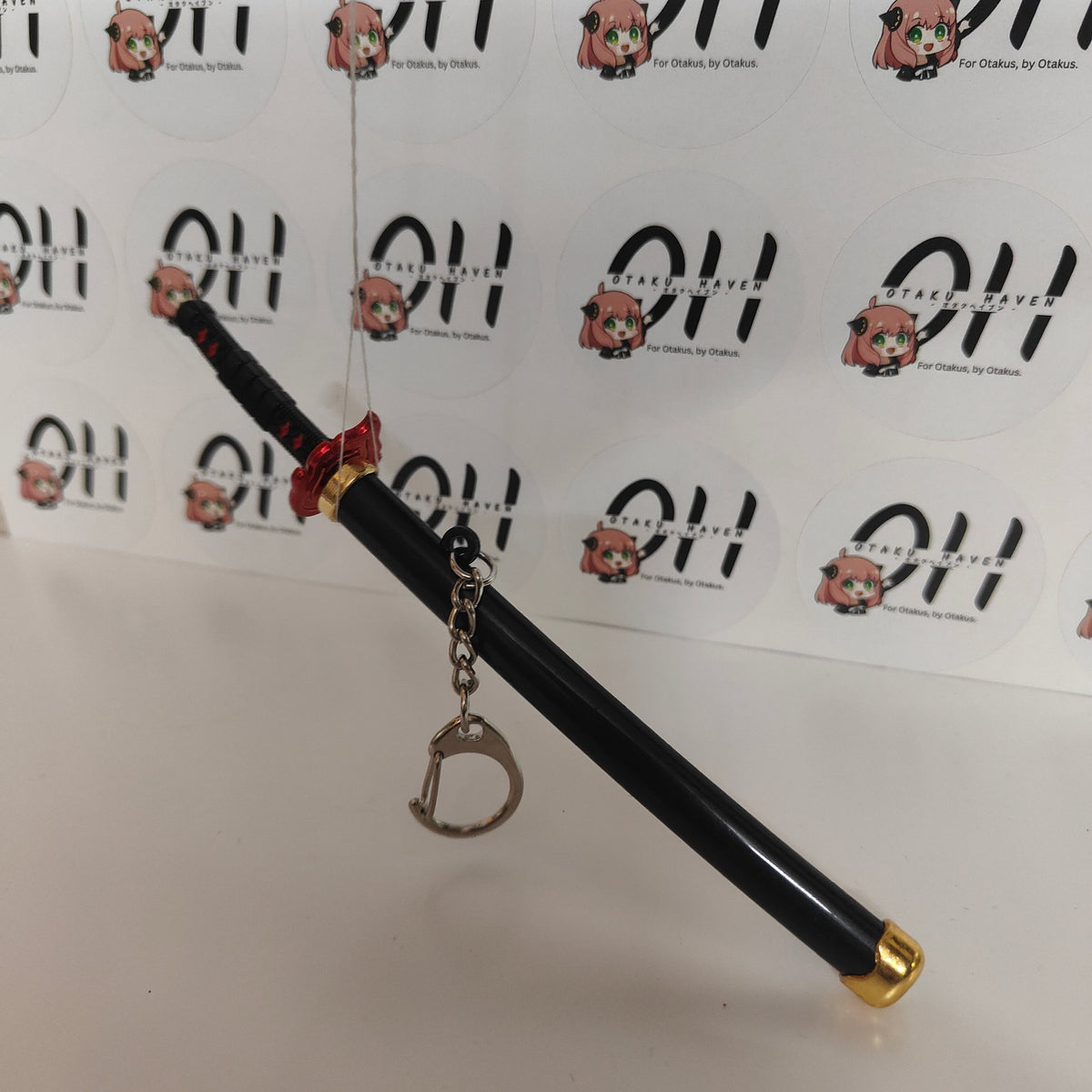 Tanjiro Kamado Mini Katana Sword Keychain – Nichirin Blade with Flame Guard | Demon Slayer