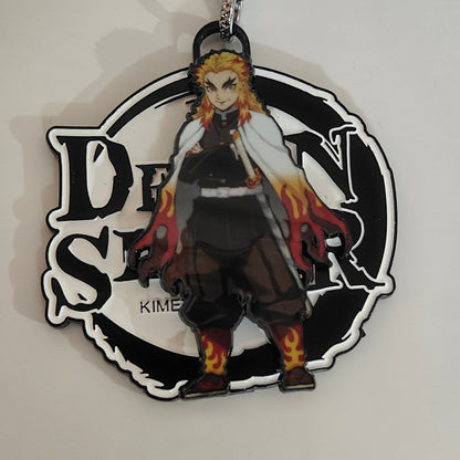 Kyojuro Rengoku Spinning Metal Keychain – Flame Hashira | Demon Slayer