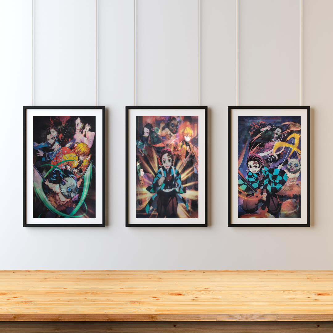 Demon Slayer 3D Poster – Epic Battles & Iconic Moments | Dynamic Wall Art