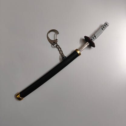 Giyu Tomioka Mini Katana Sword Keychain – Water Hashira Nichirin Blade | Demon Slayer