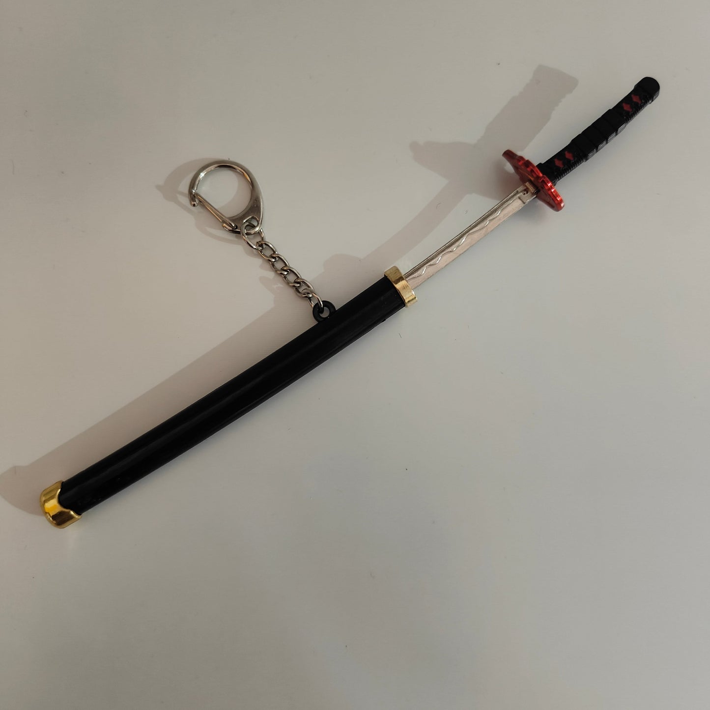 Tanjiro Kamado Mini Katana Sword Keychain – Nichirin Blade with Flame Guard | Demon Slayer