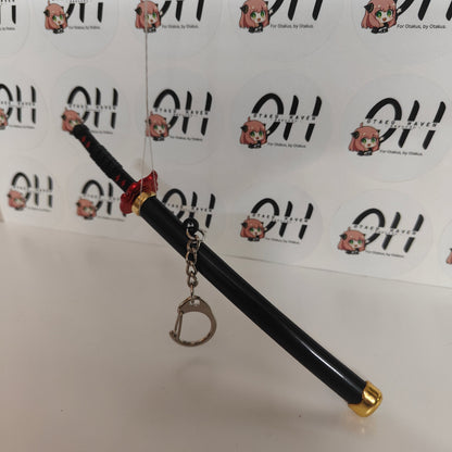 Tanjiro Kamado Mini Katana Sword Keychain – Nichirin Blade with Flame Guard | Demon Slayer