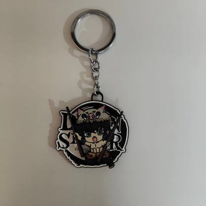 Inosuke Hashibira Spinning Metal Keychain – Beast Breather | Demon Slayer