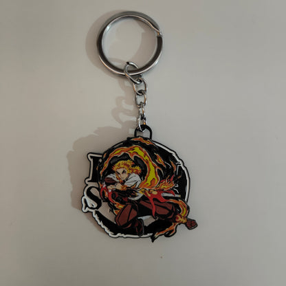 Kyojuro Rengoku Spinning Metal Keychain – Flame Hashira | Demon Slayer