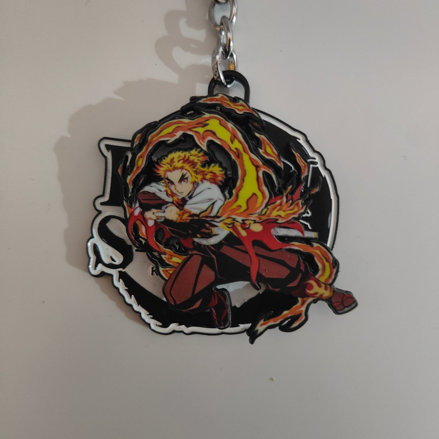 Kyojuro Rengoku Spinning Metal Keychain – Flame Hashira | Demon Slayer