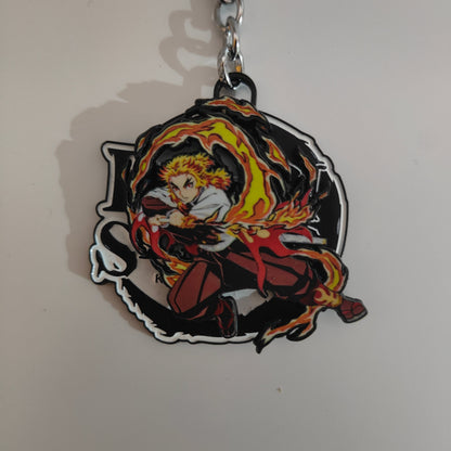 Kyojuro Rengoku Spinning Metal Keychain – Flame Hashira | Demon Slayer