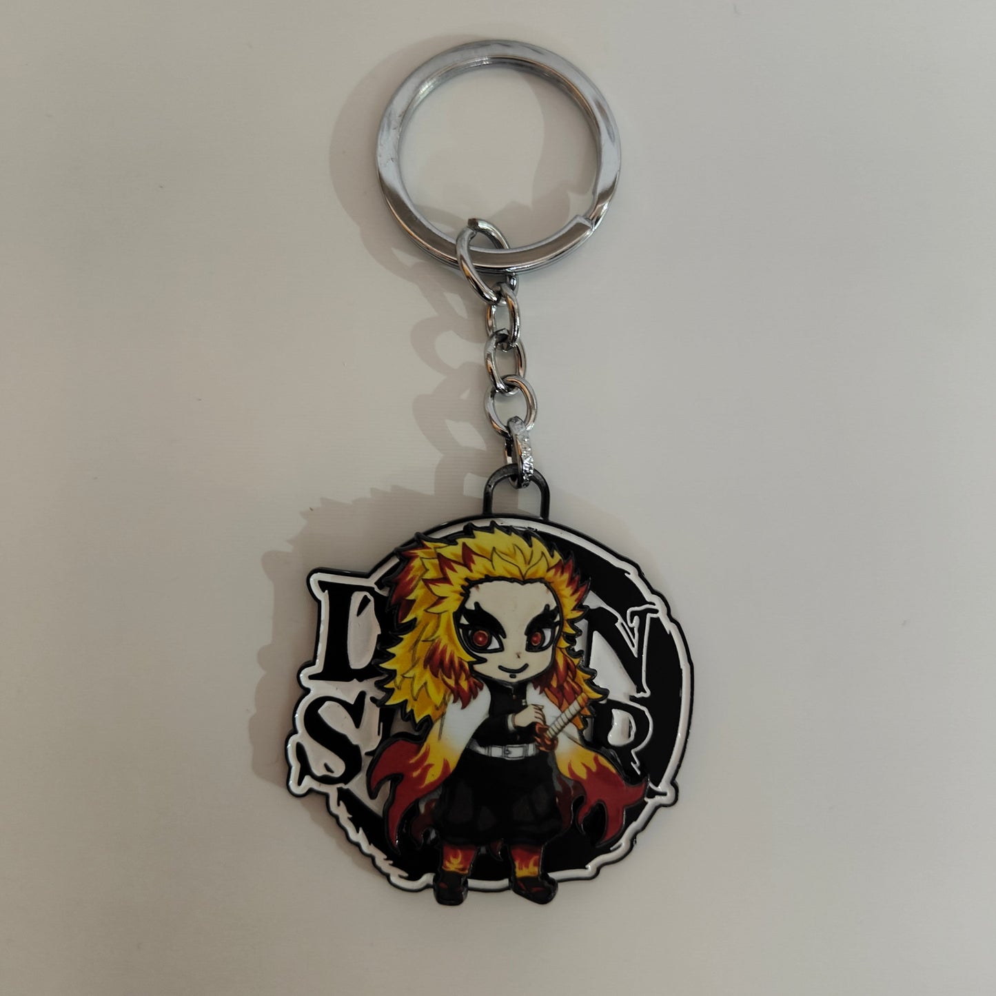 Rengoku Kyojuro Chibi Spinning Metal Keychain – Flame Hashira | Demon Slayer