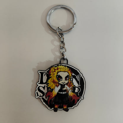 Rengoku Kyojuro Chibi Spinning Metal Keychain – Flame Hashira | Demon Slayer