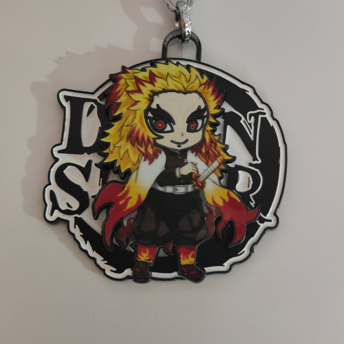 Rengoku Kyojuro Chibi Spinning Metal Keychain – Flame Hashira | Demon Slayer