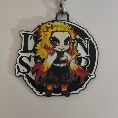 Rengoku Kyojuro Chibi Spinning Metal Keychain – Flame Hashira | Demon Slayer