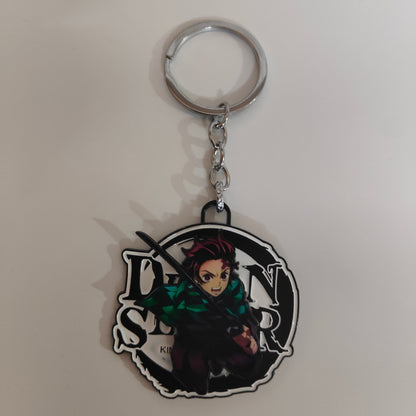 Tanjiro Kamado Spinning Metal Keychain – Iconic Attack Stance | Demon Slayer