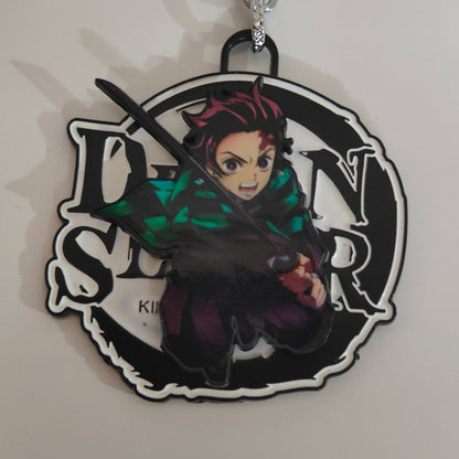 Tanjiro Kamado Spinning Metal Keychain – Iconic Attack Stance | Demon Slayer