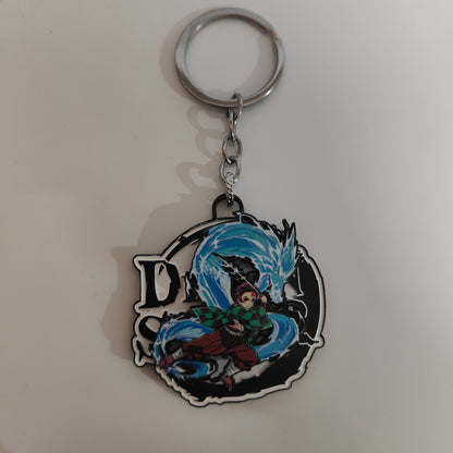 Tanjiro Kamado Spinning Metal Keychain – Water Breathing Dragon Form | Demon Slayer