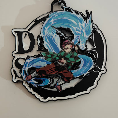 Tanjiro Kamado Spinning Metal Keychain – Water Breathing Dragon Form | Demon Slayer