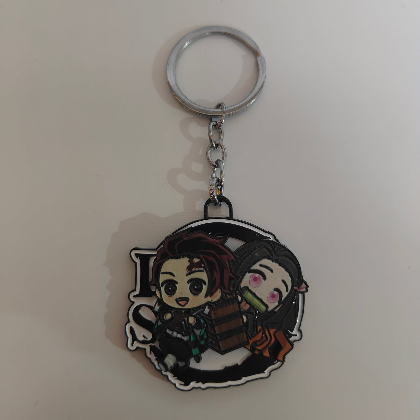 Tanjiro & Nezuko Chibi Spinning Metal Keychain – Sibling Bond | Demon Slayer