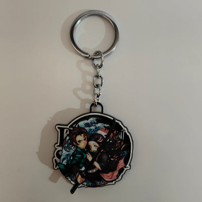 Tanjiro & Nezuko Spinning Metal Keychain – Sibling Bond | Demon Slayer